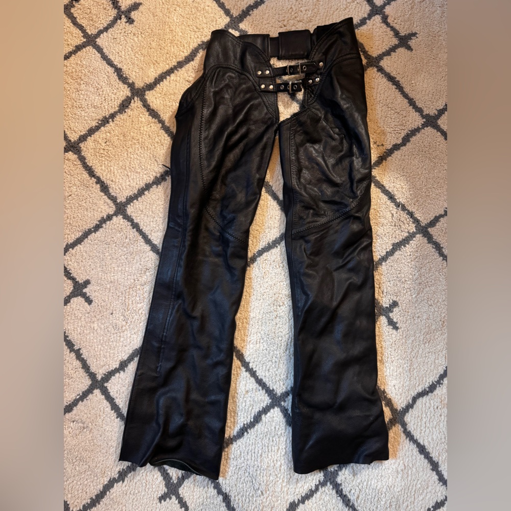 Street & Steel Small Black Leather Chaps